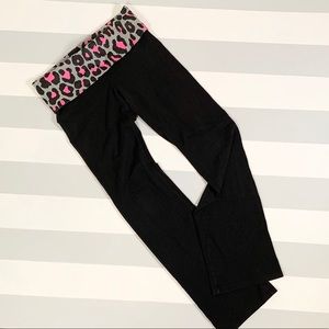 Pink, Black Yoga Pants, Size Medium